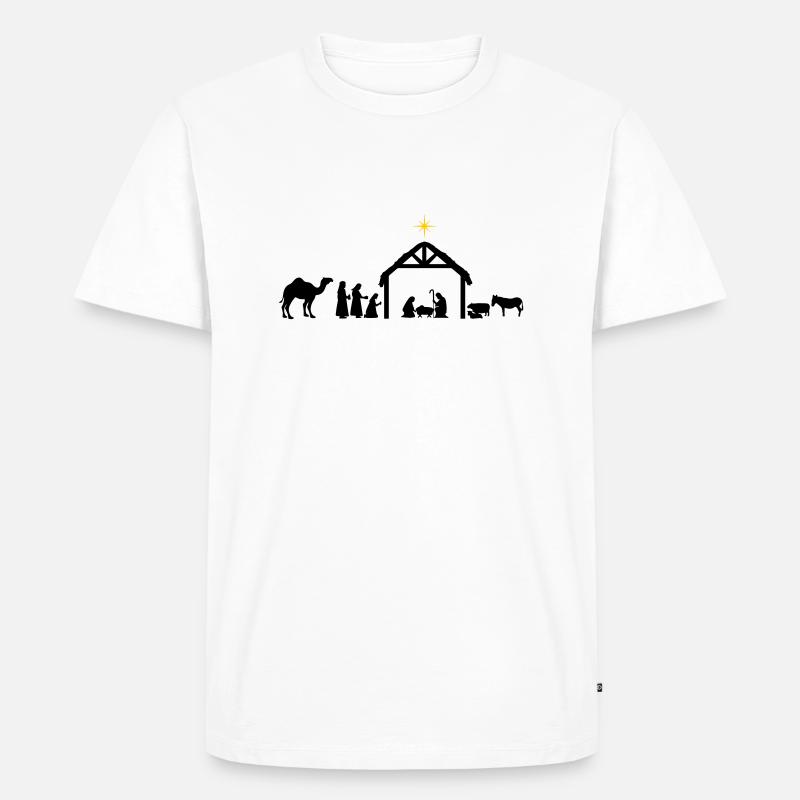 Krippe - Männer Premium Bio T-Shirt - Weiß