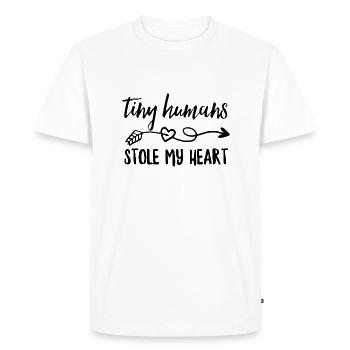 Tiny Humans Stole My Heart - Men's Premium Organic T-Shirt - white - Front - Nico (187cm)