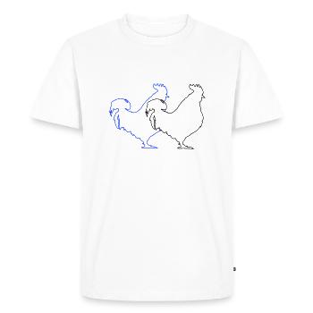 Coq 2 - T-shirt Premium bio Homme - blanc - Devant - Nico (187cm)
