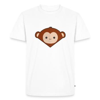 Singe simple mignon - T-shirt Premium bio Homme - blanc - Devant - Nico (187cm)