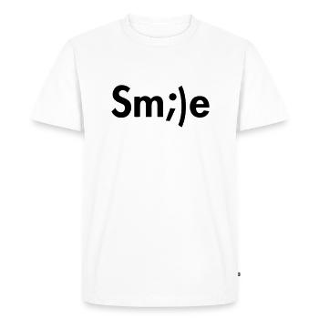 SMILE - T-shirt Premium bio Homme - blanc - Devant - Nico (187cm)