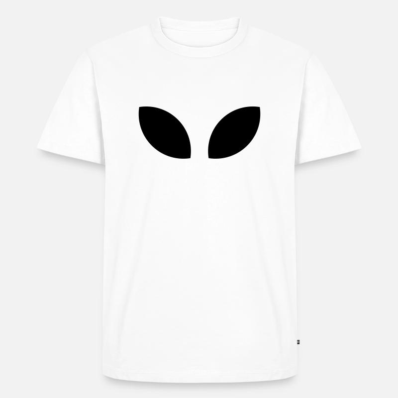 Außerirdische Augen, sie sind da - Männer Premium Bio T-Shirt - Weiß