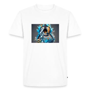 guitare acoustique colorée - T-shirt Premium bio Homme - blanc - Devant - Nico (187cm)
