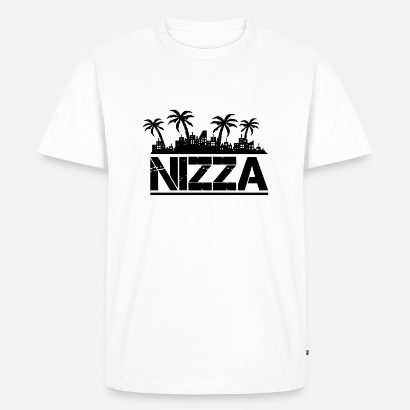 nizza - Männer Premium Bio T-Shirt - Weiß