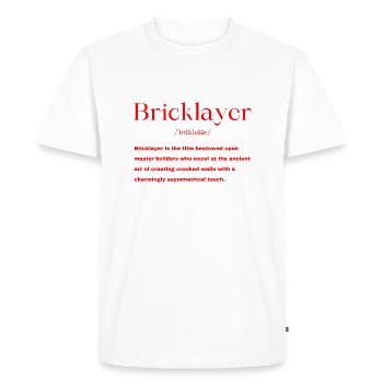 Bricklayer - Men's Premium Organic T-Shirt - white - Front - Nico (187cm)
