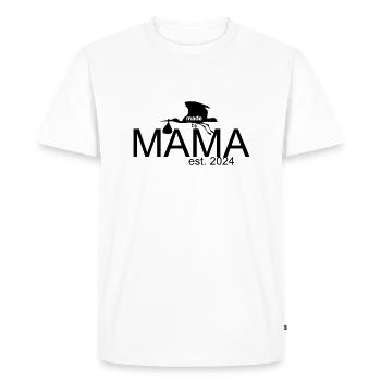 Fabriqué par Mama - T-shirt Premium bio Homme - blanc - Devant - Nico (187cm)