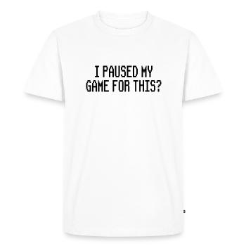Gamer Gaming Dictons Dire Pixel - T-shirt Premium bio Homme - blanc - Devant - Nico (187cm)