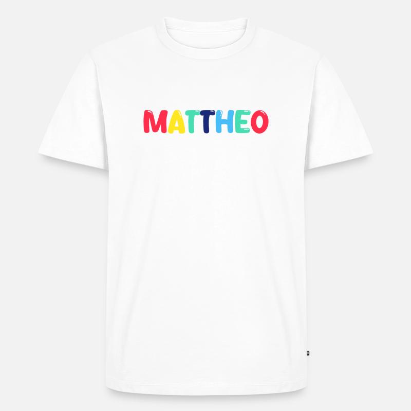 Name - Mattheo - Männer Premium Bio T-Shirt - Weiß