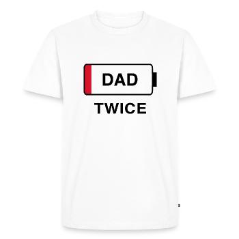 Papa deux fois - T-shirt Premium bio Homme - blanc - Devant - Nico (187cm)