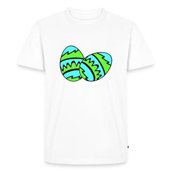 Easter Eggs 02 - Men's Premium Organic T-Shirt - white - Front - Nico (187cm)