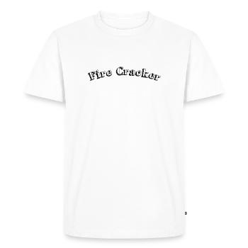 Fire Cracker - Men's Premium Organic T-Shirt - white - Front - Nico (187cm)