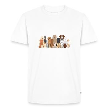 Les chiens me rendent heureux, les humains me font mal à la tête - T-shirt Premium bio Homme - blanc - Devant - Nico (187cm)