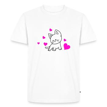 Amour du chat 01 - T-shirt Premium bio Homme - blanc - Devant - Nico (187cm)