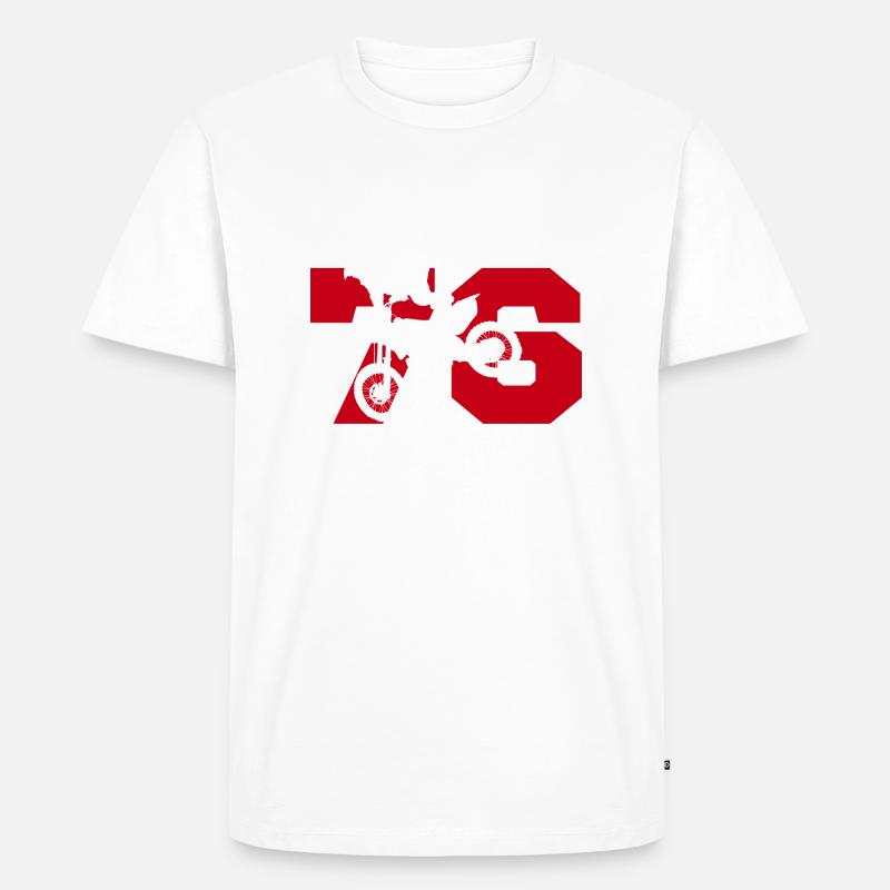 Moto 76 Biker - Männer Premium Bio T-Shirt - Weiß