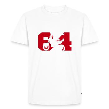 Moto 64 motard - T-shirt Premium bio Homme - blanc - Devant - Nico (187cm)