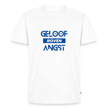 La foi plutôt que la peur. - T-shirt Premium bio Homme - blanc - Devant - Nico (187cm)