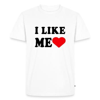 Je m’aime drôle Sarcastique Cadeau pour les amis du travail - T-shirt Premium bio Homme - blanc - Devant - Nico (187cm)