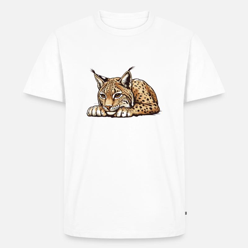 Luchs - Männer Premium Bio T-Shirt - Weiß