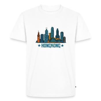 Horizon de la ville de Hong Kong - T-shirt Premium bio Homme - blanc - Devant - Nico (187cm)