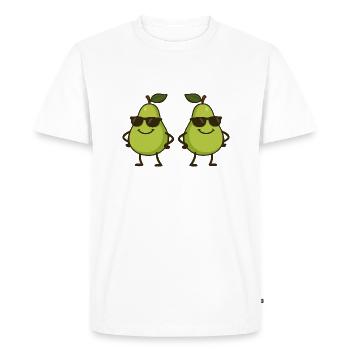 Poire Bande Dessinée Cool 2 - T-shirt Premium bio Homme - blanc - Devant - Nico (187cm)