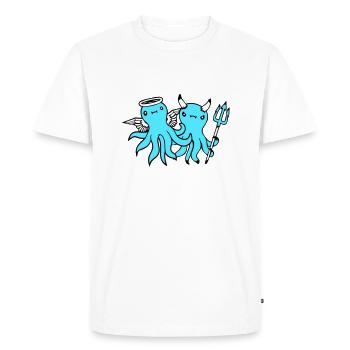 2 Octopus Devil Angel Heaven Hell Team Friends - T-shirt Premium bio Homme - blanc - Devant - Nico (187cm)