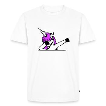 Licorne Dabbing Dab Danse Soirée Pose Geste Drôle - T-shirt Premium bio Homme - blanc - Devant - Nico (187cm)