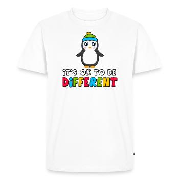Autism Autism Awareness Penguin be different ok - Men's Premium Organic T-Shirt - white - Front - Nico (187cm)