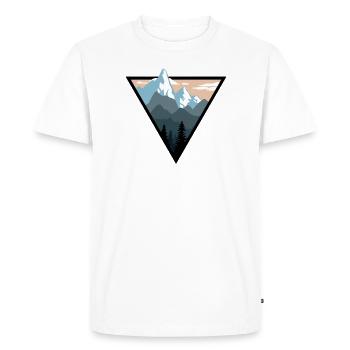 Logo montagne - T-shirt Premium bio Homme - blanc - Devant - Nico (187cm)