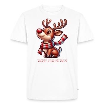 Reindeer Christmas Red Nose Merry Christmas - Men's Premium Organic T-Shirt - white - Front - Nico (187cm)