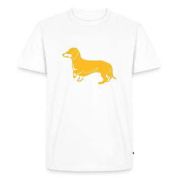 dackel hund - Männer Premium Bio T-Shirt - Weiß - Vorne - Nico (187cm)