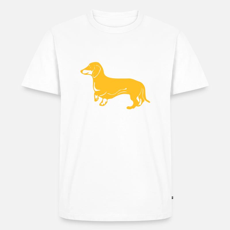 dackel hund - Männer Premium Bio T-Shirt - Weiß