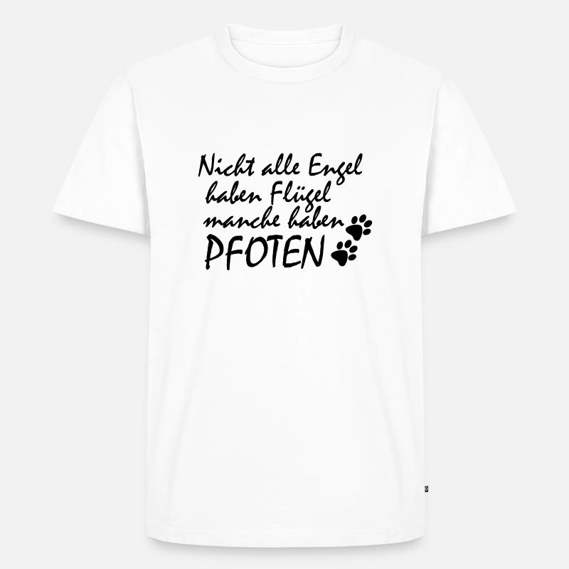 Pfoten Engel - Männer Premium Bio T-Shirt - Weiß