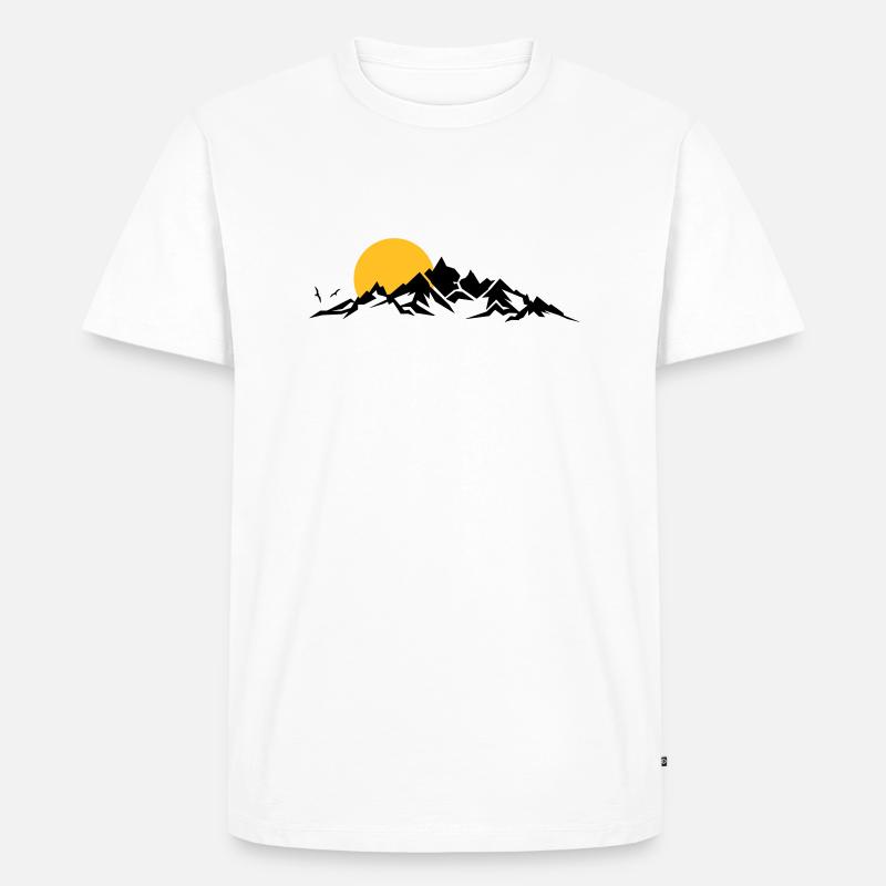 Landschaft - Berge Sonne - Männer Premium Bio T-Shirt - Weiß