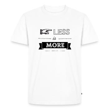 Moins c'est plus - T-shirt Premium bio Homme - blanc - Devant - Nico (187cm)