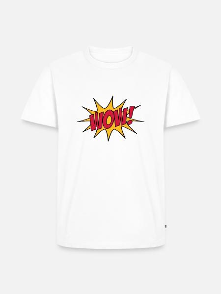 WOW! - Men's Premium Organic T-Shirt - white