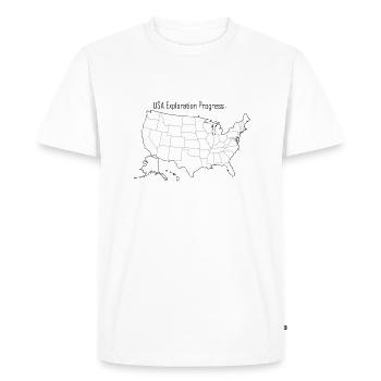 USA Roadtrip Fill-In Map Design - Men's Premium Organic T-Shirt - white - Front - Nico (187cm)