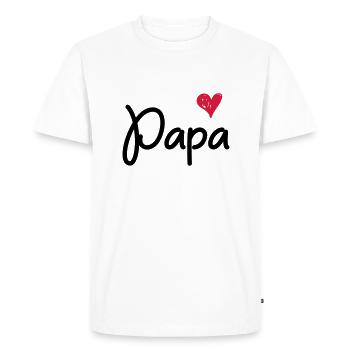 Papa - Pour le papa - T-shirt Premium bio Homme - blanc - Devant - Nico (187cm)