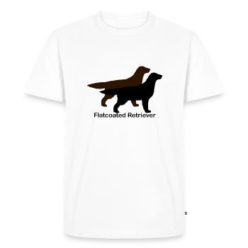 Retriever à poil plat noir et foie - T-shirt Premium bio Homme - blanc - Devant - Nico (187cm)