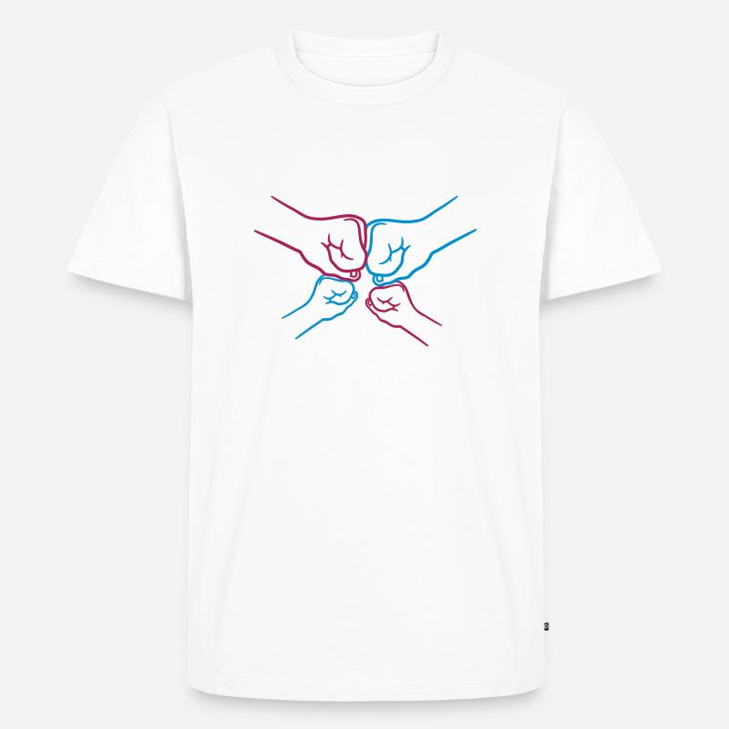 Fäuste 2 Kinder - Männer Premium Bio T-Shirt - Weiß