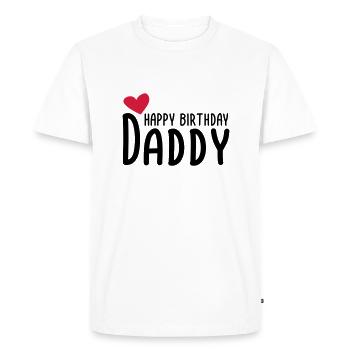 Joyeux anniversaire papa - T-shirt Premium bio Homme - blanc - Devant - Nico (187cm)