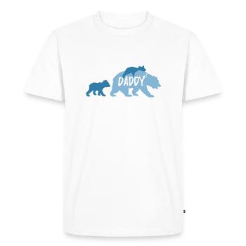 Papa high 2 ours avec 2 garçons bébés enfants - T-shirt Premium bio Homme - blanc - Devant - Nico (187cm)