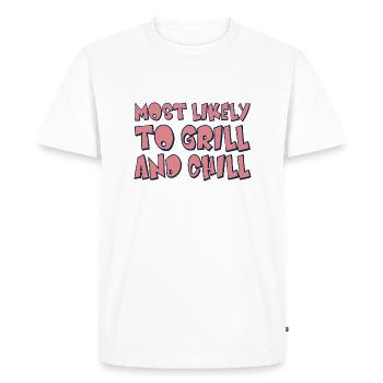 Le plus susceptible de griller et refroidir - T-shirt Premium bio Homme - blanc - Devant - Nico (187cm)