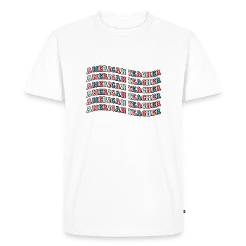 American Teacher - Men's Premium Organic T-Shirt - white - Front - Nico (187cm)