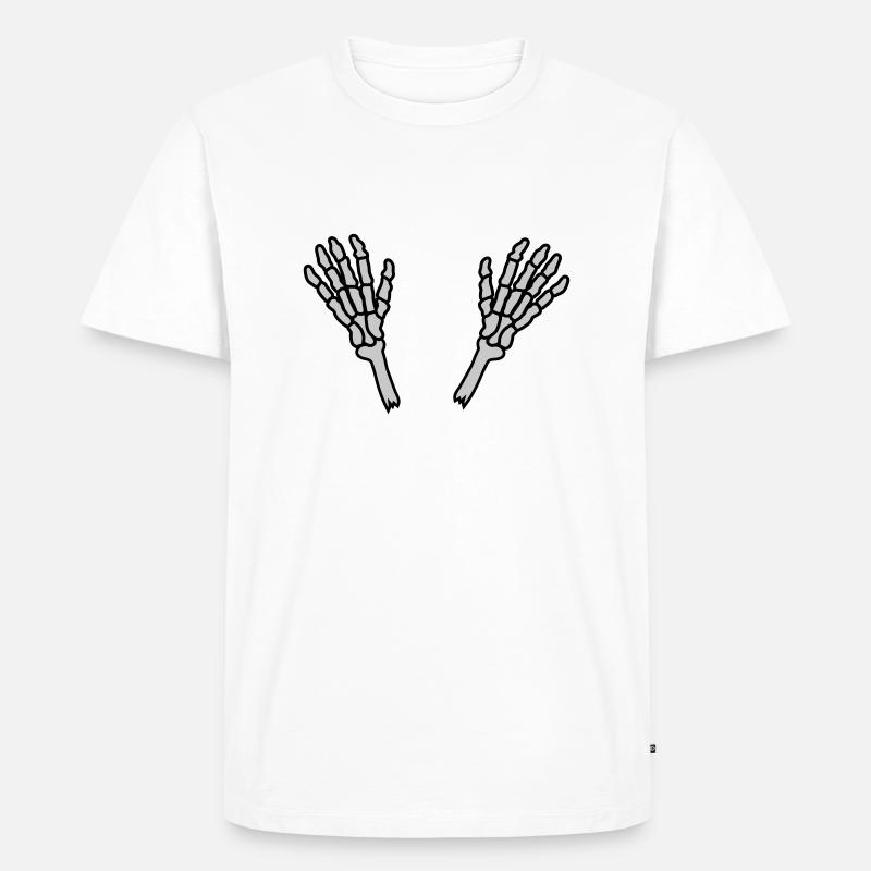 2 Skeleton Hands Bones - Men's Premium Organic T-Shirt - white