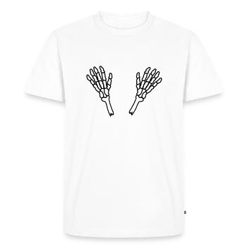 Skeleton Hands 2 Arms - Men's Premium Organic T-Shirt - white - Front - Nico (187cm)