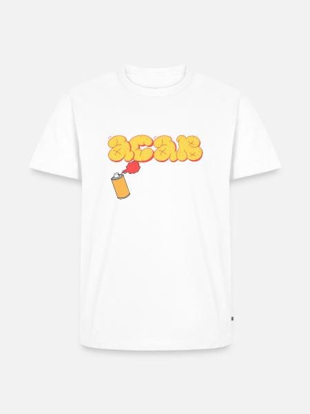 ACAB Graffiti Yellow - Männer Premium Bio T-Shirt - Weiß