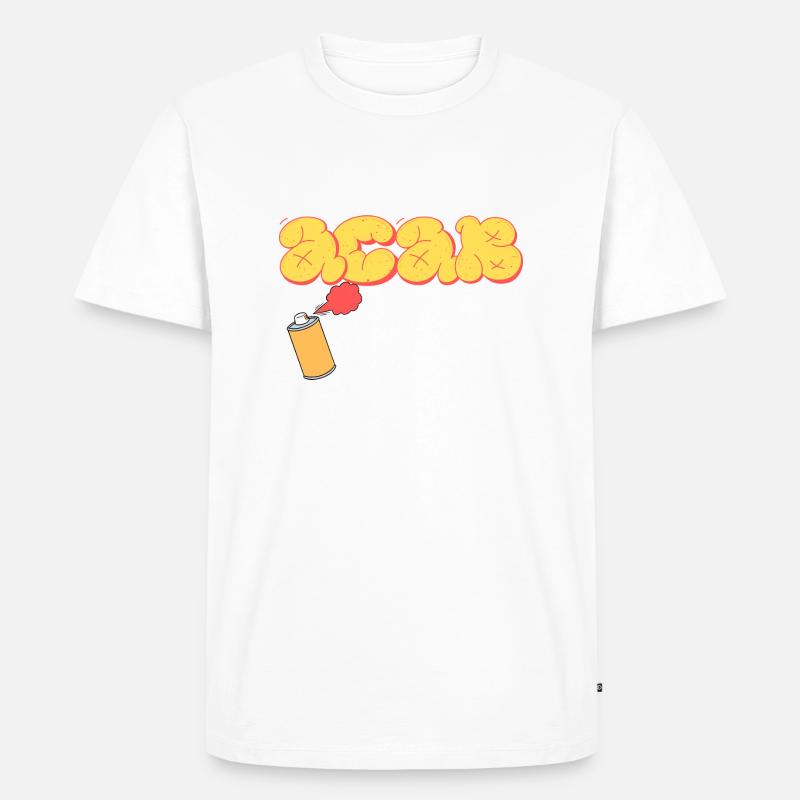 ACAB Graffiti Yellow - Männer Premium Bio T-Shirt - Weiß