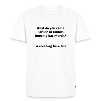 Hare Backwards Pun - Men's Premium Organic T-Shirt - white - Front - Nico (187cm)