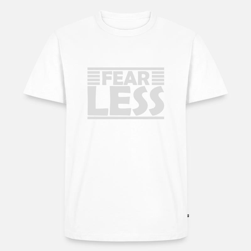 fearless Text Zitat Design - Männer Premium Bio T-Shirt - Weiß