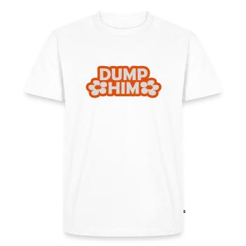 Dump Him Quote Logo - T-shirt Premium bio Homme - blanc - Devant - Nico (187cm)